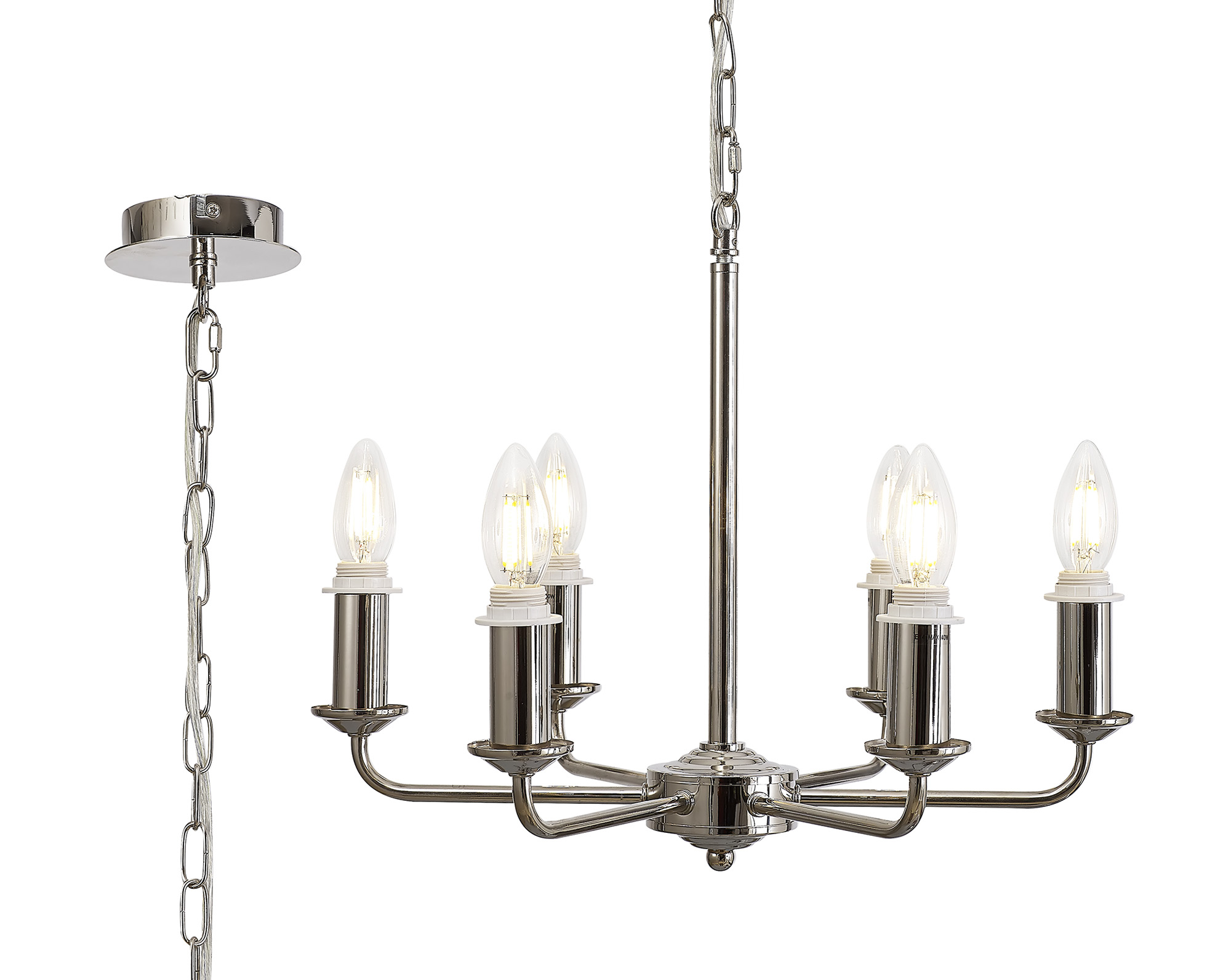 D0670  Banyan Pendant/Semi Flush 6 Light Polished Nickel